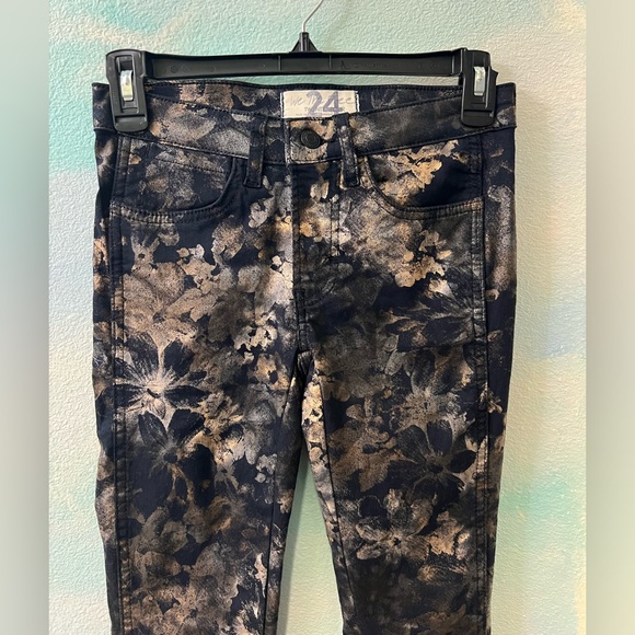 NWOT We The Free Black & Gold Floral Flare Pants - Picture 2 of 10